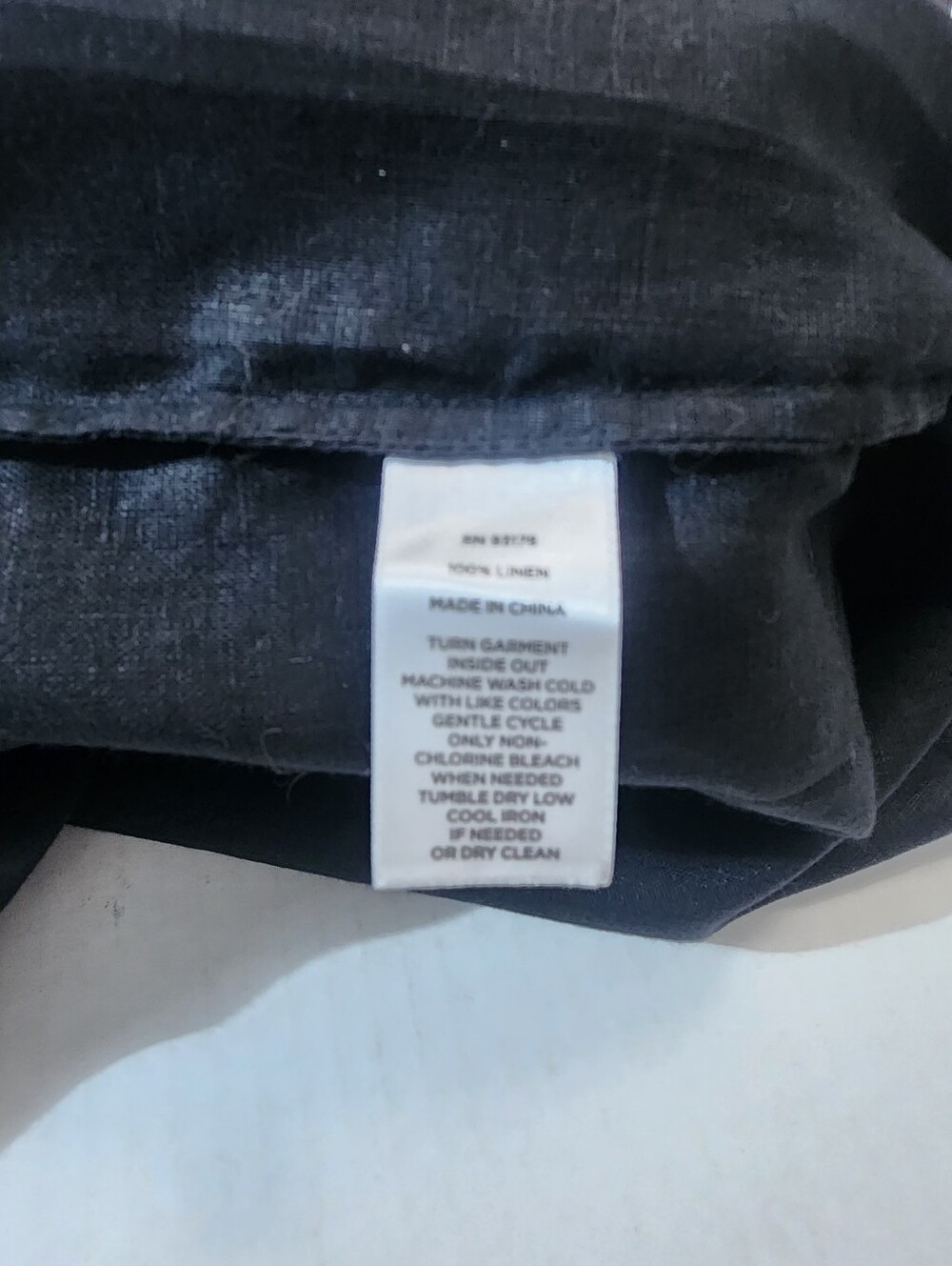 Magaschoni Black Linen Wrap Long Dress Tie Waist Long Sleeve Size 10 - Picture 10 of 12